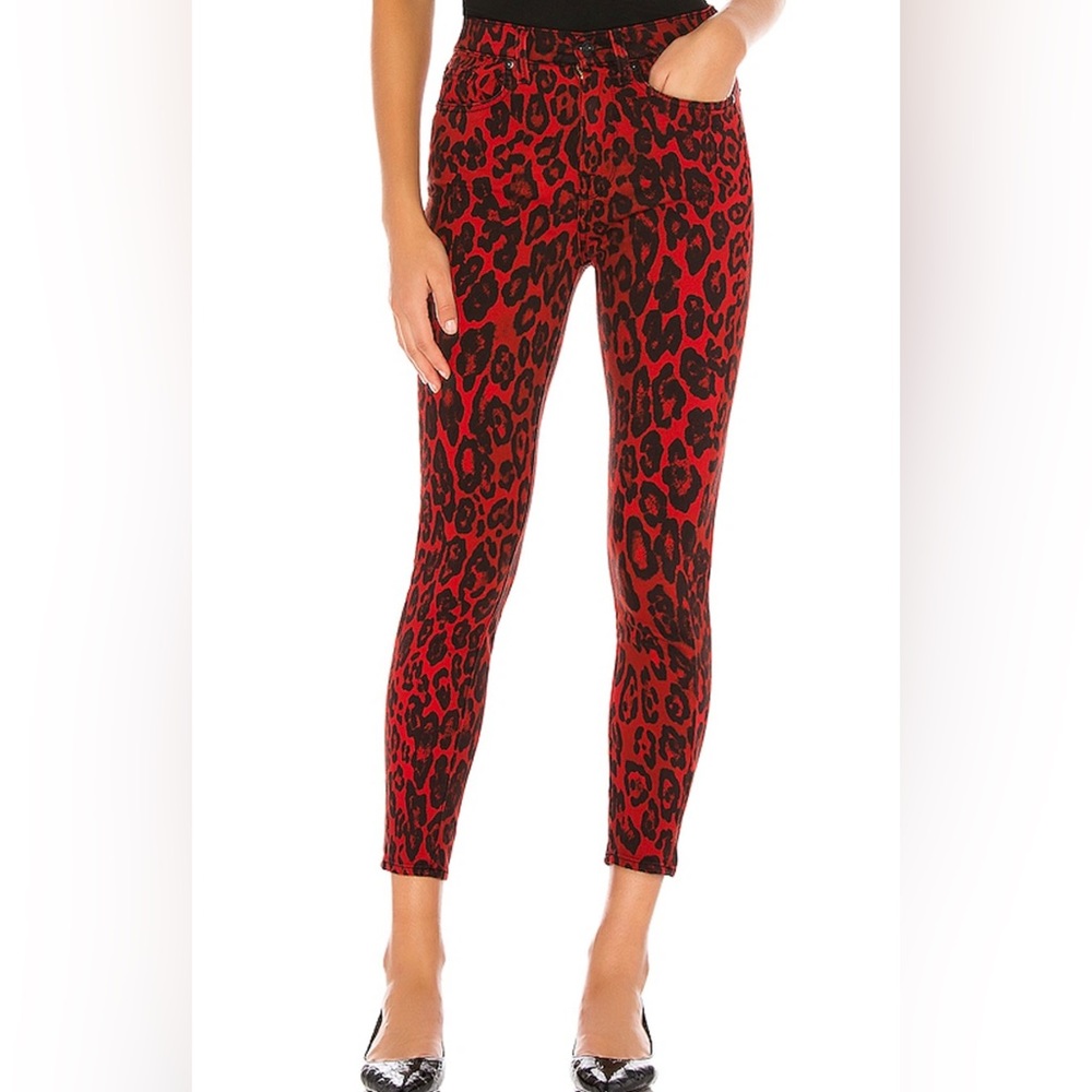7 For All Mankind Red Cheetah Jeans